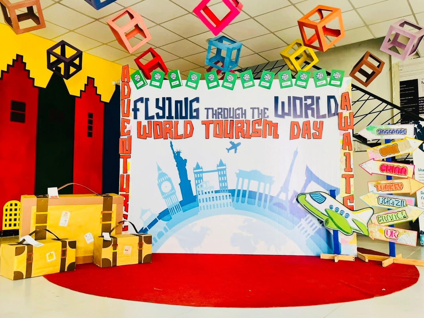 World Tourism Day student exhibition with creative displays